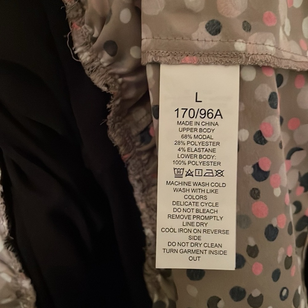 KATE SPADE | Women’s Black Multicolor Polkadot Soiree Mixed Media Top Size L - Picture 4 of 6
